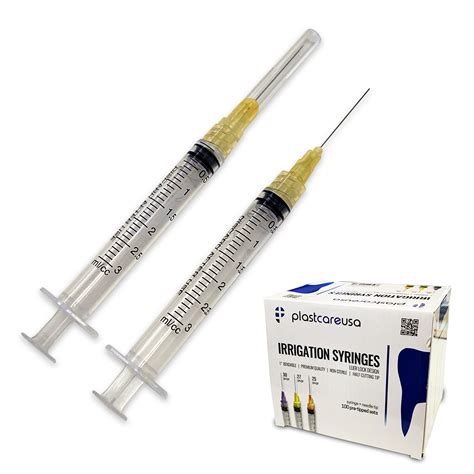 25G Irrigation Syringe + Needle Combo (Luer Lock Design) - PlastCare USA