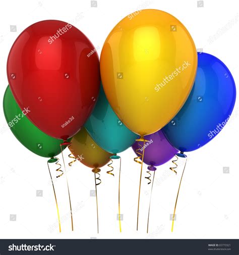 Party Balloons Colorful 7 Seven Blank. Happy Birthday Decoration ...