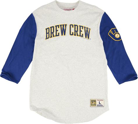 Amazon.com: Milwaukee Brewers Extra Out Brew Crew 3/4 Sleeve T-Shirt, MLB Mens Throwback Tee ...