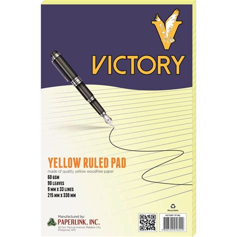 victory yellow ruled pad and white business pad ( sold per pad ) | Shopee Philippines