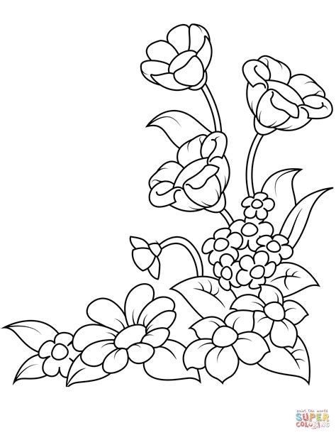 Printable Spring Flowers Coloring Pages