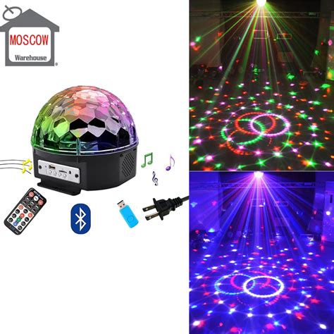 disco ball 9 colors 27W christmas laser projector wedding sound activated crystal ball party ...