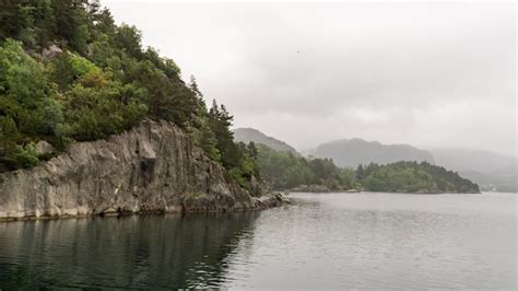 Premium Photo | Lysefjord landscape with cliffs in the foreground and ...