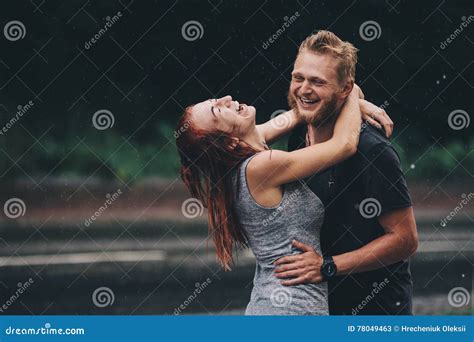 Beautiful Couple Hugging in the Rain Stock Image - Image of happiness, date: 78049463