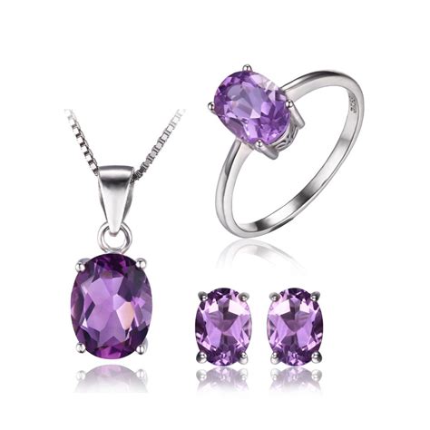 4 1/5 CTW Oval Purple Amethyst Pendant Set in .925 Sterling Silver - Size 6 With Chain - # ...