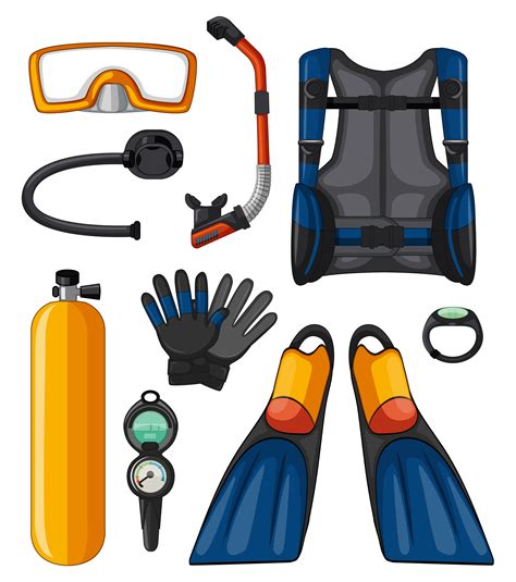 Different equipments for scuba diving 417200 Vector Art at Vecteezy