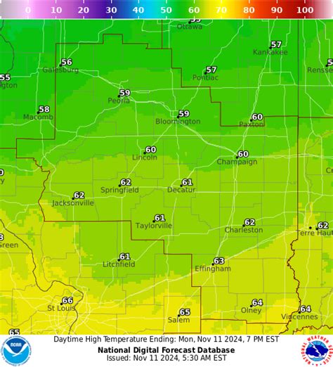 NOAA Graphical Forecast for Central Illinois