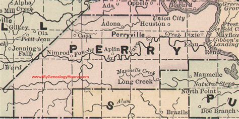 Perry County, Arkansas 1889 Map