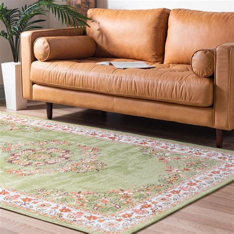 Rugs.Com Lucerne Collection Area Rug ‚Äì 9' x 12' Green Low-Pile Rug ...