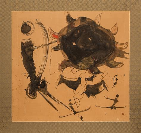 Japanese Modern Abstract Ink Painting - Naga Antiques