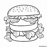 Juicy Hamburger With Lettuce Coloring Page  Pagescom sketch template