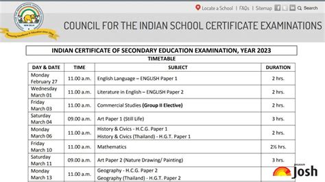 ISC Class 12 TimeTable OUT: Check Exam Schedule at cisce.org | Education News - Jagran Josh