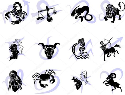 Twelve Horoscope Zodiac Star signs — Stock Vector © Krisdog #6576117