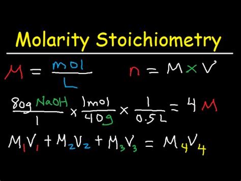 Molarity Dilution Problems Solution Stoichiometry Grams, Moles, Liters ...