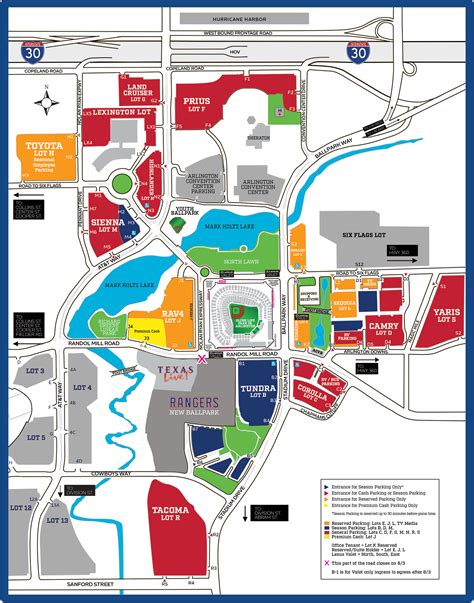 Texas Rangers Season Ticket Parking Map - Printable Maps