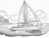 Cartoon Catamaran Coloring Page For Kids Stock Illustration  sketch template