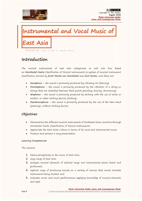 (PDF) Instrumental and Vocal Music of East Asia