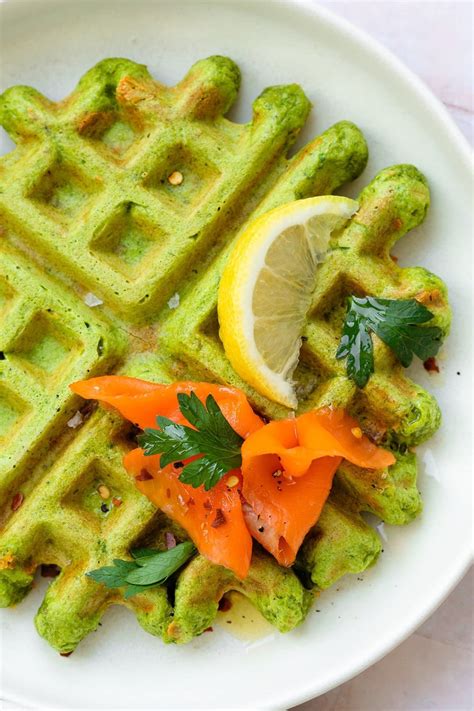 Savory Green Waffles with Spinach | Recipe | Healthy waffles, Green ...