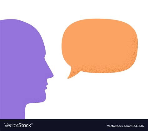 Human head silhouette talking through speech Vector Image