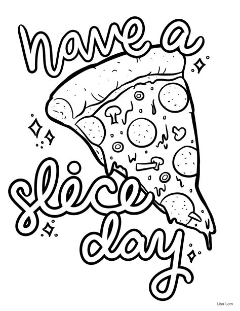 Digital Art & Collectibles Drawing & Illustration Pizza Coloring Page ...