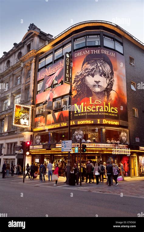 London theatre nightlife; The Queens Theatre, Shaftesbury Avenue London ...