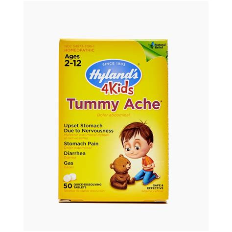 Hyland's 4 Kids Tummy Ache Tablets, Natural Relief of Upset Stomach ...