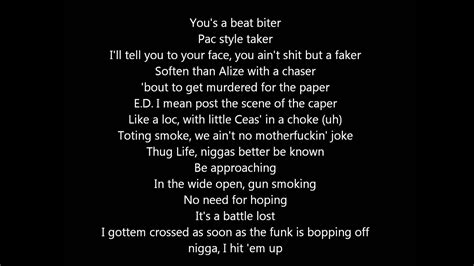 HIT EM UP - TUPAC LYRICS - YouTube