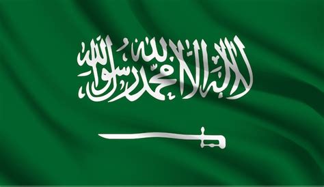 Premium Vector | Waving flag of the Saudi Arabia. Waving Saudi Arabia ...