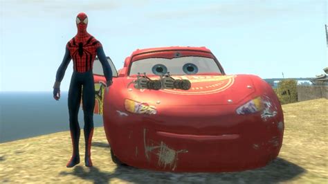 Spiderman Racing With His Lightning McQueen Car Disney Pixar Cars - YouTube