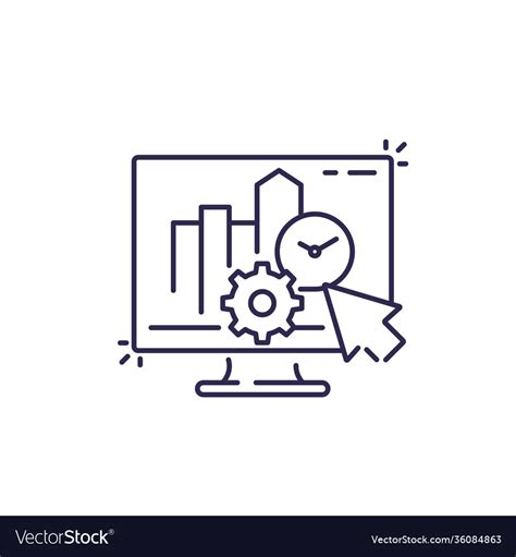 Productivity business software line icon on white Vector Image