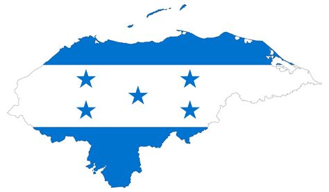 Honduras bandera de mapa - Mapa de la bandera de Honduras (América ...