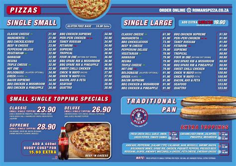 Roman's Pizza Menu Prices 2023