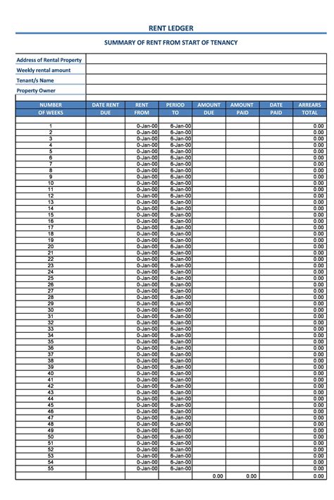 40 Printable Rental Ledger Templates (Lease Ledger)