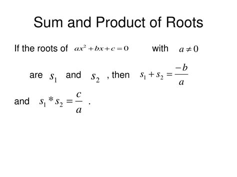 Sum And Product Of The Roots Calculator