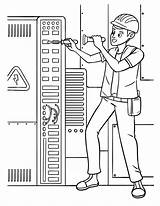 Premium Vector  Electrician coloring Page For Kids sketch template