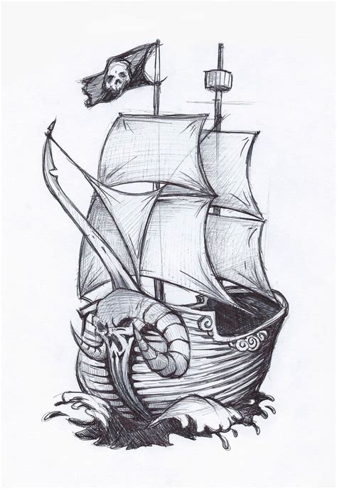 pirate ship drawing | pirate ship by *jafaime on deviantART | Pirate ...