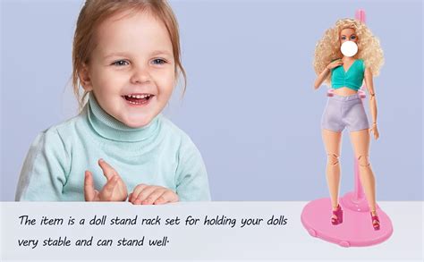 10 PCS Acrylic Doll Stands, Small Doll Display Stands with Adjustable Waist Clip, Transparent ...