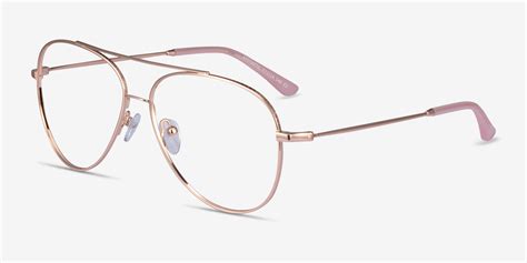 Aesthetic - Aviator Rose Gold Frame Glasses For Women | EyeBuyDirect