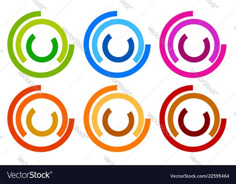 Colorful circle logo icon templates concentric Vector Image