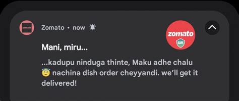 Few Creative Zomato Notifications That'll Make You Say ‘Enduku Mowa ...