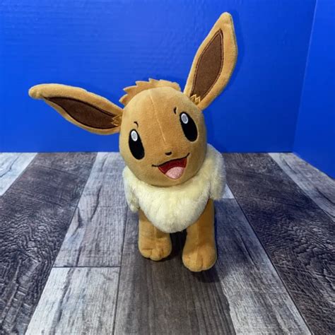POKEMON EEVEE PLUSH Stuffed Animal Open Mouth Smiling Lovey Toy 8"L $9.99 - PicClick