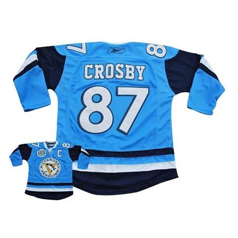 Reebok Pittsburgh Penguins 87 Men's Sidney Crosby Authentic Light Blue ...