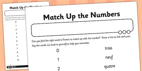 Counting In French 1-10 Matching Activity | Twinkl Resources