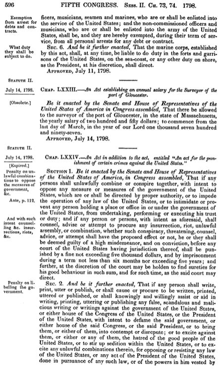 Primary Source Reading: The Alien and Sedition Acts | US History I (OS ...