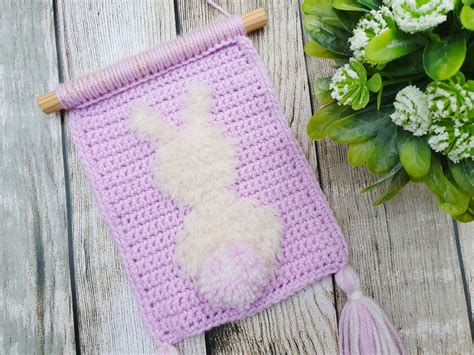 CROCHET PATTERN Fluffy Bunny Tail Wall Hanging crochet | Etsy