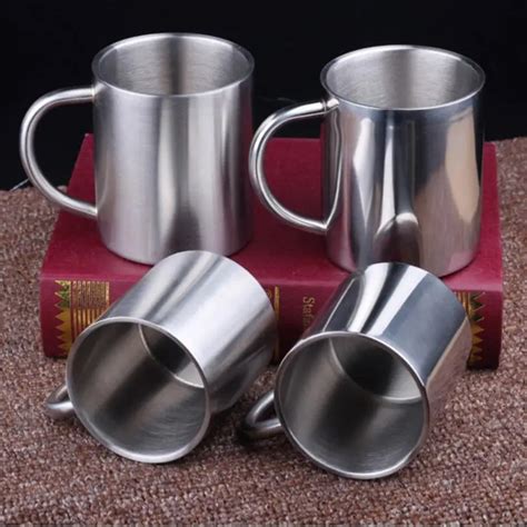 1pc Stainless Steel Coffee Mugs Cappuccino Cups Tea Cup Double Wall ...