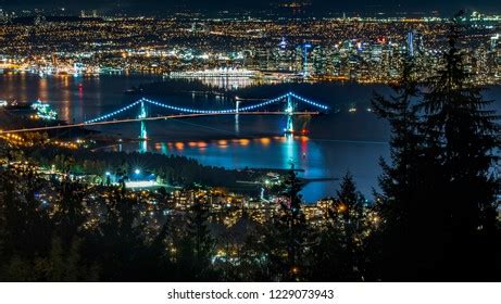 Lions Gate Bridge Long Exposure Night Stock Photo 1229073943 | Shutterstock