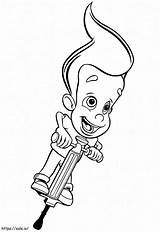 Happy Jimmy Neutron coloring Page sketch template
