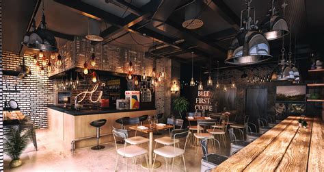 Industrial Coffee Shop Interior Design