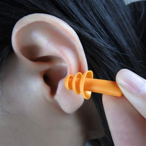 1 pair Blue Spiral Solid Convenient Silicone Ear Plugs Anti Noise ...